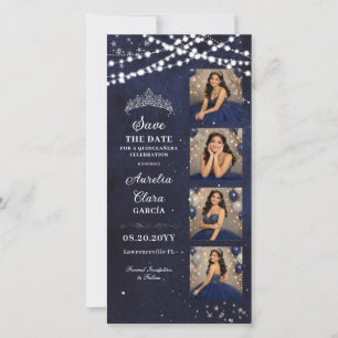 Reserva La Fecha Cabina de Fotos Quinceañera Noche Estrellada Azul 