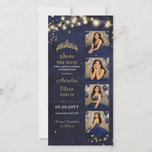 Reserva La Fecha Cabina de fotos Quinceañera Noche Estrellada Azul 