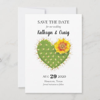 Reserva La Fecha Cactus Heart Save the Date