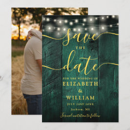 Reserva La Fecha Cadena verde esmeralda ilumina a Boda de fotos de 