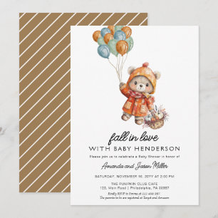 Reserva La Fecha Caer enamorado lindo oso de peluche Baby Shower