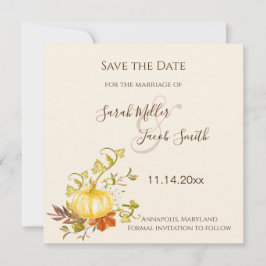 Reserva La Fecha Calabaza acuática otoño y Boda de hojas