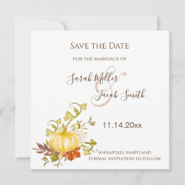 Reserva La Fecha Calabaza acuática otoño y Boda de hojas