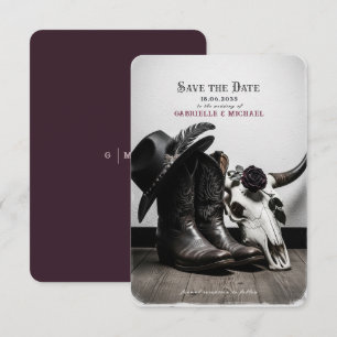 Reserva La Fecha Calavera de vaquero occidental oscuro y sombrío Ro