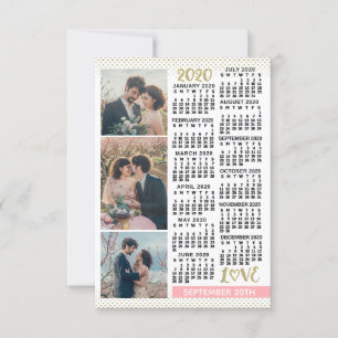 Reserva La Fecha Calendario boda 2020 Rubor Oro rosa 3 Fotos