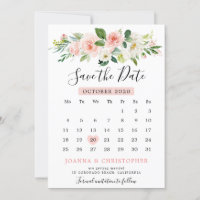 Calendario botánico moderno de Rubor Pink Florals