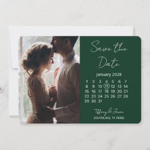 Reserva La Fecha Calendario de 31 Días Guarda la Fecha Verde Bosque