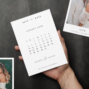 Reserva La Fecha Calendario de boda con monograma de ampersand de f