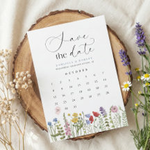 Calendario de Boda de Flor Silvestre Hermosa