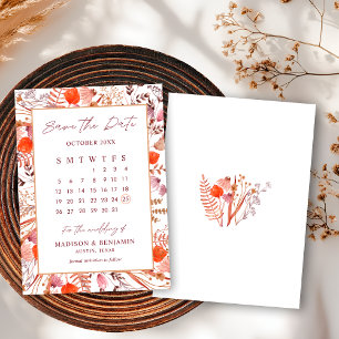 Reserva La Fecha Calendario de Boda de Flores Silvestres de Terraco