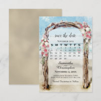 Calendario de Bodas de Playa de Madera Flotante Fl