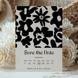 Reserva La Fecha Calendario de Bodas florales de Boho moderno salva