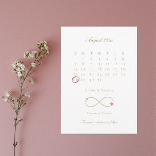 Reserva La Fecha Calendario de Doble Felicidad de Amor Infinito Bod