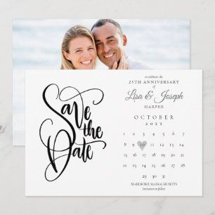 Reserva La Fecha Calendario de foto del 25º aniversario de bodas