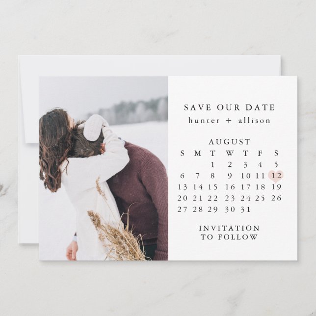 Reserva La Fecha Calendario de Foto para Guardar la Fecha (Anverso)