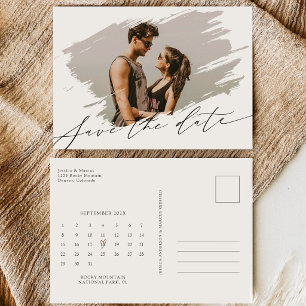 Reserva La Fecha Calendario de Fotos de Boda con Letra de Caligrafí