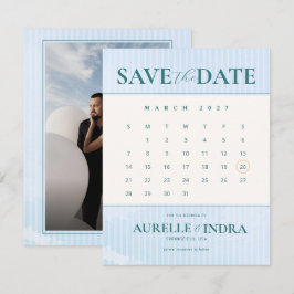 Reserva La Fecha Calendario de Fotos de Verano de Playa Azul Boda