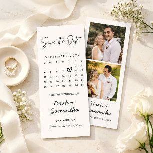 Reserva La Fecha Calendario de Fotos Minimalista Moderno Boda Simpl