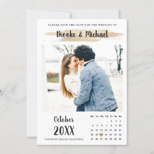 Reserva La Fecha Calendario de Fotos Simple Único y Elegante