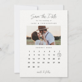 Reserva La Fecha Calendario de tipografía mínima Foto Boda