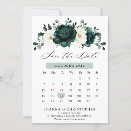 Reserva La Fecha Calendario floral blanco de Eucalyptus