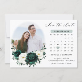 Reserva La Fecha Calendario floral blanco de Eucalyptus