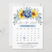 Calendario floral de girasol dusty blue slate peon