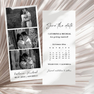 Reserva La Fecha Calendario Foto de boda tira de fotomatón marco G