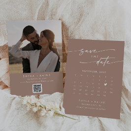 Reserva La Fecha Calendario fotográfico del código QR de tazas neut