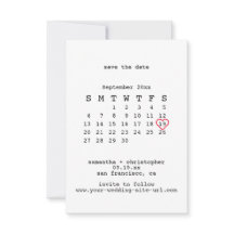 Calendario Minimalista Blanco Vanguardia Boda