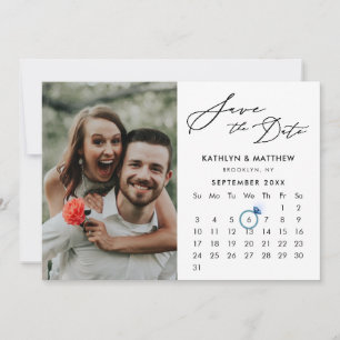 Reserva La Fecha Calendario minimalista de fotografías de escritura