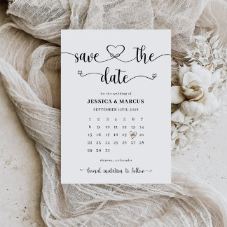 Reserva La Fecha Calendario minimalista moderno simple | Boda de fo