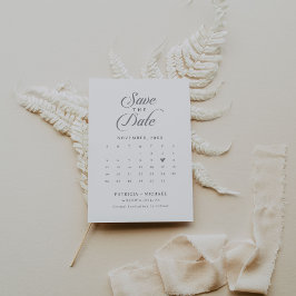 Reserva La Fecha Calendario QR de Caligrafía Clásica Chic