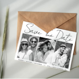 Reserva La Fecha Caligrafía de escritura en blanco y negro 3 collag