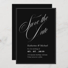 Reserva La Fecha Caligrafía de guión romántico Boda de código QR