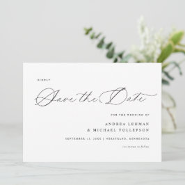 Reserva La Fecha Caligrafía delicada moderna boda sencilla