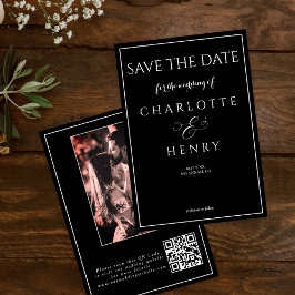 Reserva La Fecha Caligrafía elegante de presupuesto Código QR foto 