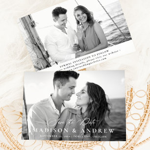 Reserva La Fecha Caligrafía elegante moderna 2 Foto Boda