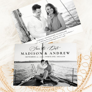 Reserva La Fecha Caligrafía elegante moderna 2 Foto Boda