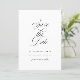 Reserva La Fecha Caligrafía Formal Elegante Para Boda Elegante