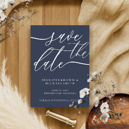 Reserva La Fecha Caligrafía fotográfica de Boda de minimalismo nava