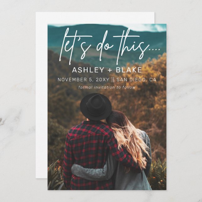 Reserva La Fecha Caligrafía manuscrita elegante Guardar la fecha (Anverso / Reverso)