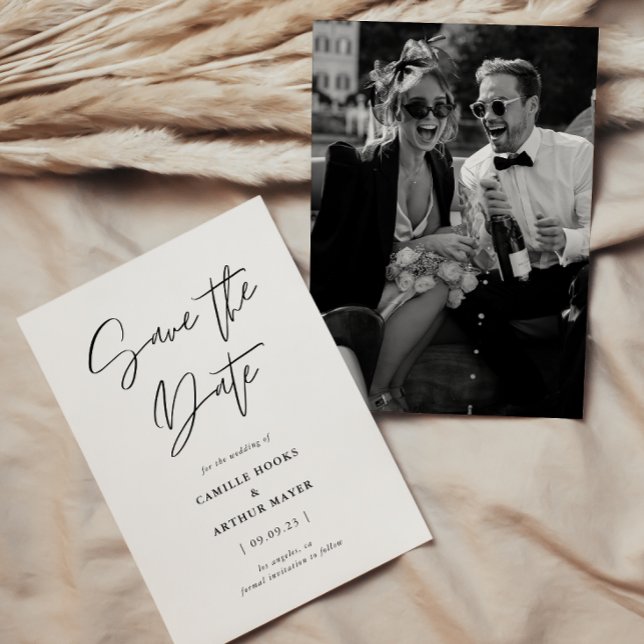 Reserva La Fecha Caligrafía minimal moderna Foto (Subido por el creador)