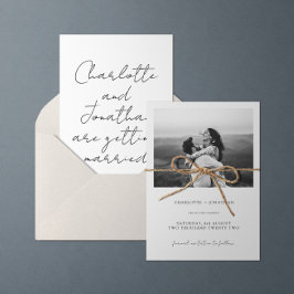 Reserva La Fecha Caligrafía moderna Boda blanco y negro