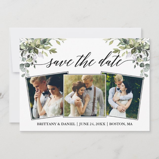 Reserva La Fecha Caligrafía moderna Vegetación acuática 3 Foto (Anverso)