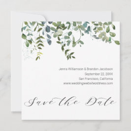 Reserva La Fecha Caligrafía Verdor Eucalyptus Guardar la fecha