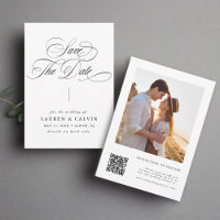 Calligrafía de Swirly Romántica Foto de código QR