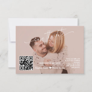 Reserva La Fecha Calligrafía de Terracota Código QR Boda fotográfic