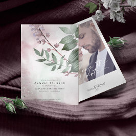 Reserva La Fecha Calligrafía Mauve floral ID771