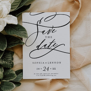 Reserva La Fecha Calligrafía romántica Florecer